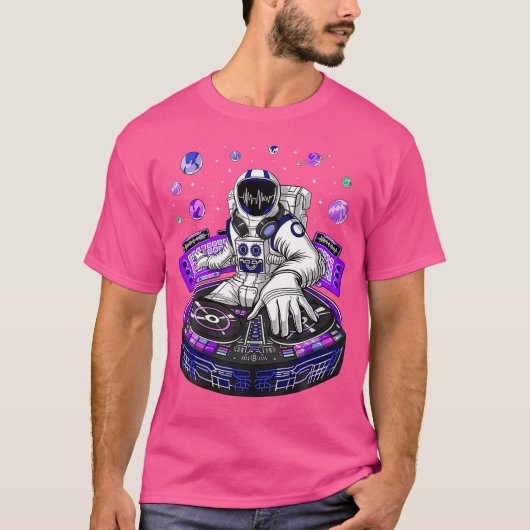 宇宙飛行士サイケデリックハウスミュージックDjサイトランスTec Tシャツ (正面)