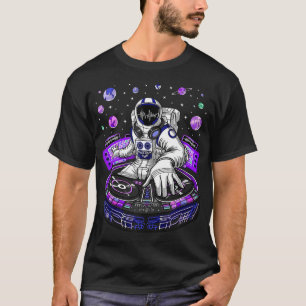 宇宙飛行士サイケデリック音楽DJサイトレンステクノED Tシャツ