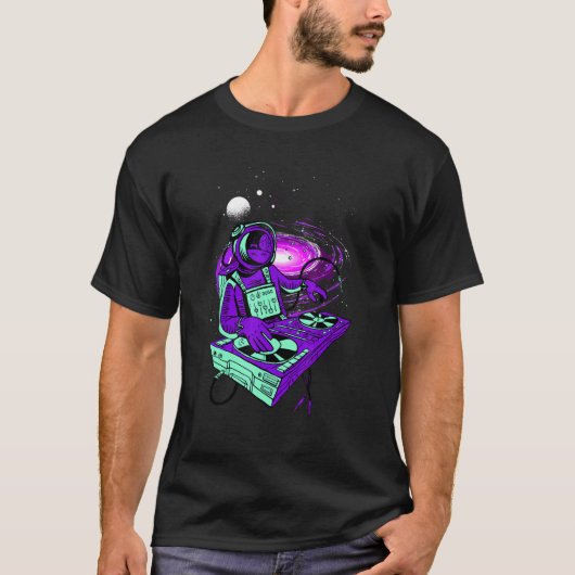 宇宙飛行士サイケデリック音楽DjミキサーPsytrance Tec Tシャツ (正面)