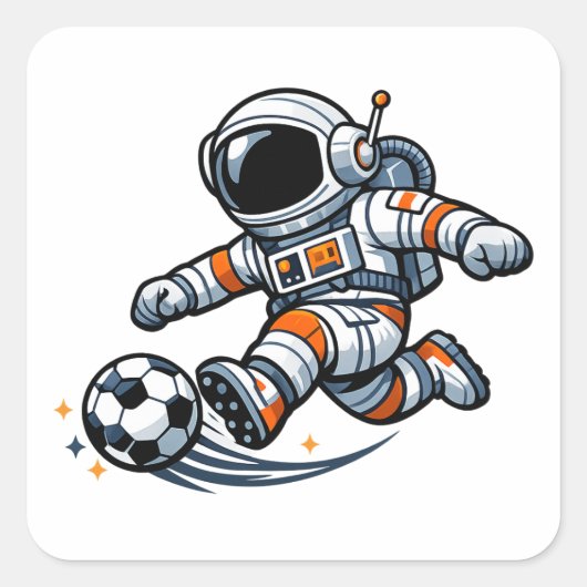 宇宙飛行士サッカー スクエアシール (正面)