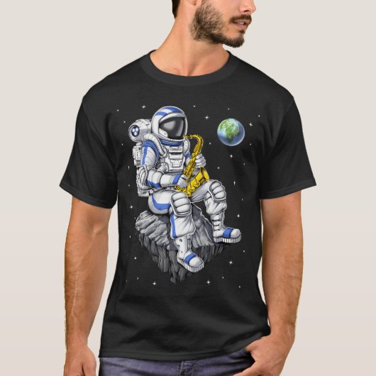 宇宙飛行士サックスプレーヤー Tシャツ (正面)