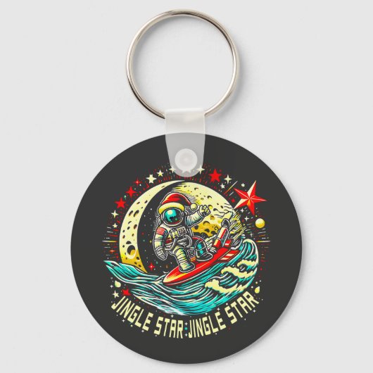 宇宙飛行士サンタクリスマスクリスマス宇宙プレゼント キーホルダー (正面)