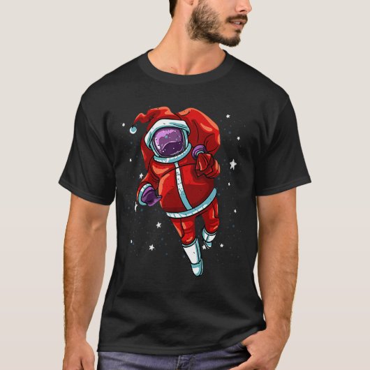 宇宙飛行士サンタクリスマスクリスマス宇宙 Tシャツ (正面)