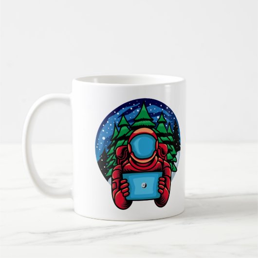 宇宙飛行士サンタ+タブレット コーヒーマグカップ (左)