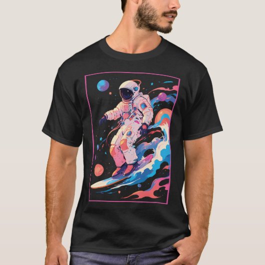 宇宙飛行士サーフィンイン宇宙 Tシャツ (正面)