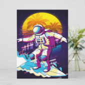 宇宙飛行士サーフィン完璧な贈り物アイディア、ヴィンテージギフト (スタンド正面)