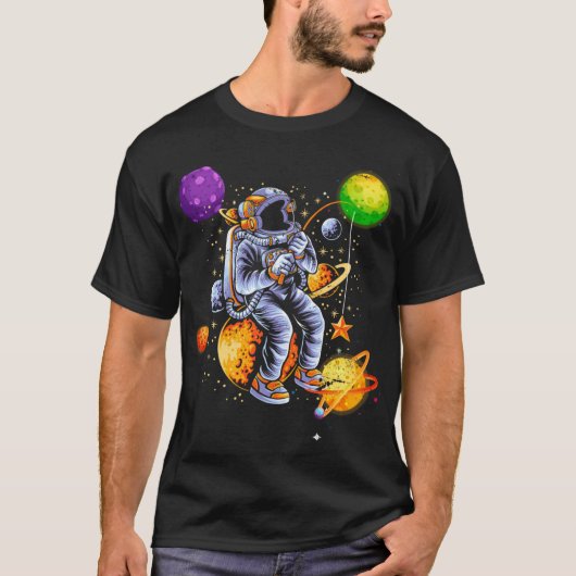 宇宙飛行士シャツ、宇宙シャツ、惑星 Tシャツ (正面)