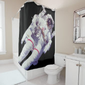 宇宙飛行士ジェットパックスペースウォークアース軌道写真 シャワーカーテン (インサイチュ)