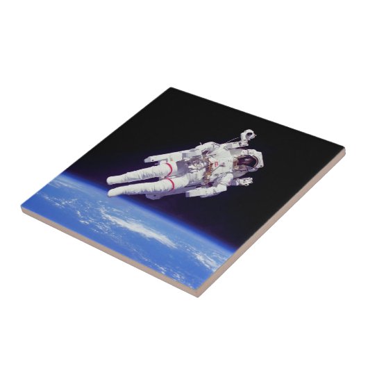 宇宙飛行士ジェットパックスペースウォークアース軌道写真 タイル (側面)