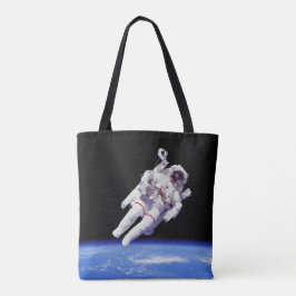 宇宙飛行士ジェットパック船外活動地球軌道写真 トートバッグ
