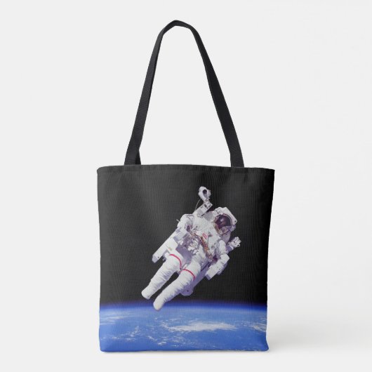 宇宙飛行士ジェットパック船外活動地球軌道写真 トートバッグ (裏面)