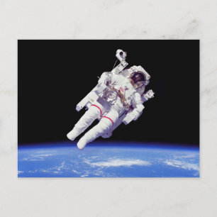 宇宙飛行士ジェットパック スペースウォーク 地球軌道 写真 ポストカード
