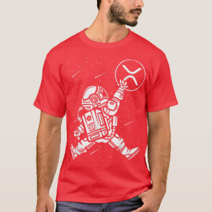 宇宙飛行士ジャンプリップルXRPコインを月の暗号に Tシャツ