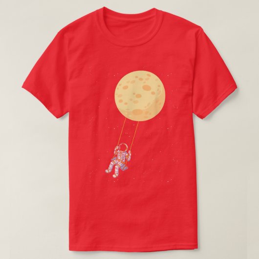 宇宙飛行士スイングムーン宇宙子供宇宙飛行士 Tシャツ (デザイン正面)