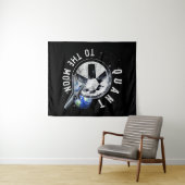 宇宙飛行士スケートカントQNT暗号コインHODLトークン タペストリー (インサイチュ(横))