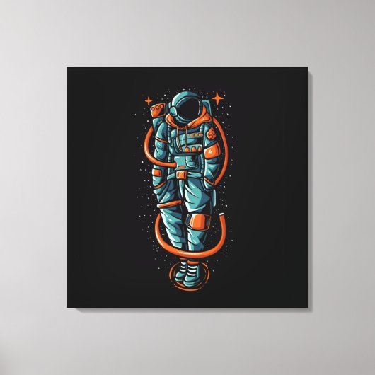 宇宙飛行士ステータス ストレッチ キャンバス プリント (正面)