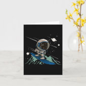 宇宙飛行士スノーボーダー山脈フリースタイルダウンヒル カード (黄色い花)