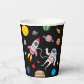 宇宙飛行士スペースウォーク惑星の誕生日 紙コップ (裏面)