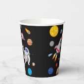 宇宙飛行士スペースウォーク惑星の誕生日 紙コップ (左)