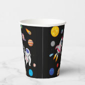 宇宙飛行士スペースウォーク惑星の誕生日 紙コップ (右)
