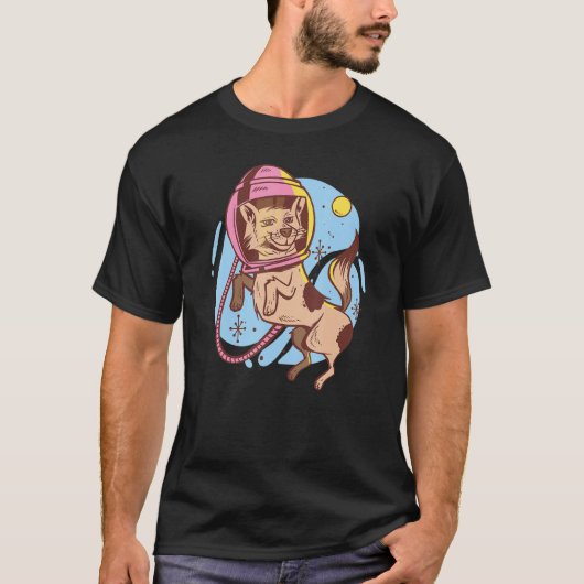 宇宙飛行士スペースドッグ宇宙イヌ Tシャツ (正面)