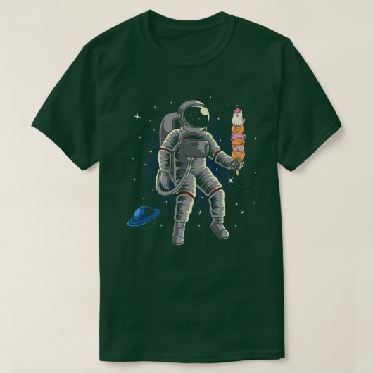 宇宙飛行士スペースマンアイスクリームキャッツ宇宙Dw Tシャツ (デザイン正面)
