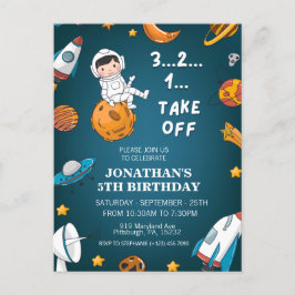宇宙飛行士スペース惑星ダークテーマ誕生日 ポストカード