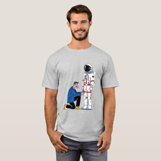 宇宙飛行士スーツ仕立てミニマルユニセックスリストTシャツ Tシャツ