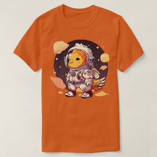 宇宙飛行士チキン Tシャツ (デザイン正面)