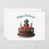 宇宙飛行士チョコレートお誕生日ケーキ ポストカード (正面/裏面)