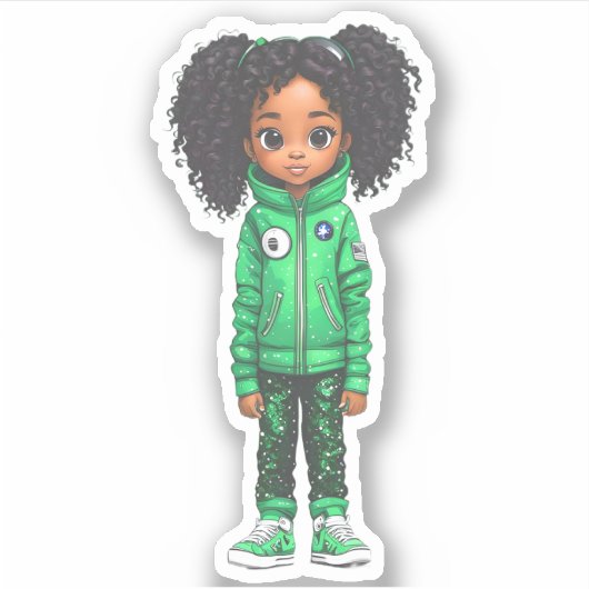 宇宙飛行士チームのメンバー – 緑 シール (正面)