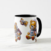 宇宙飛行士テディベアブラックマグ マグカップ (正面右)