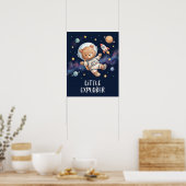 宇宙飛行士テディベア リトルエクスプローラー スペースキッズ ポスター (キッチン)