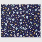 宇宙飛行士テーマ宇宙 ラッピングペーパー (フラット)