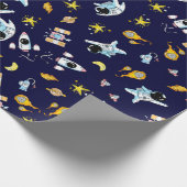 宇宙飛行士テーマ宇宙 ラッピングペーパー (角)