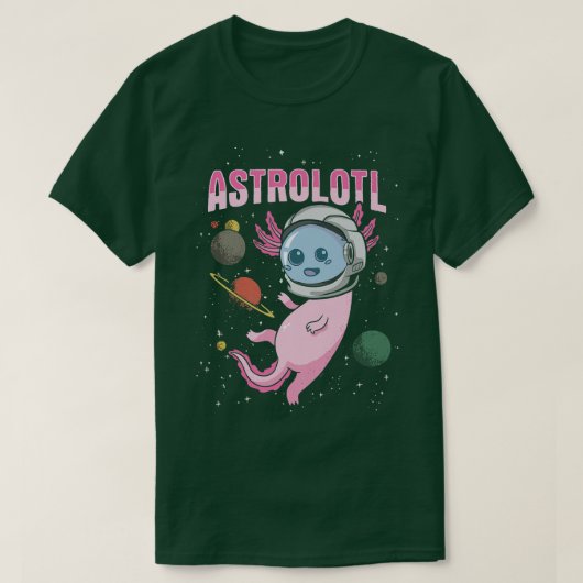 宇宙飛行士デザインのためのAolotl Tシャツ (デザイン正面)