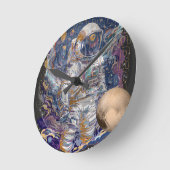 宇宙飛行士デザイン ラウンド壁時計 (傾斜)