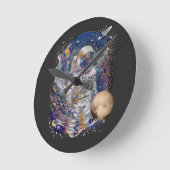 宇宙飛行士デザイン ラウンド壁時計 (傾斜)