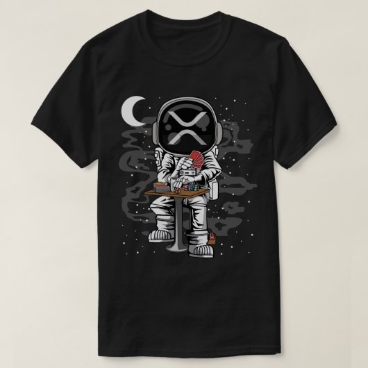 宇宙飛行士トランプのポーカーリップルXRP暗号コインHODL Tシャツ (デザイン正面)