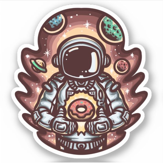 宇宙飛行士ドーナツ シール (正面)