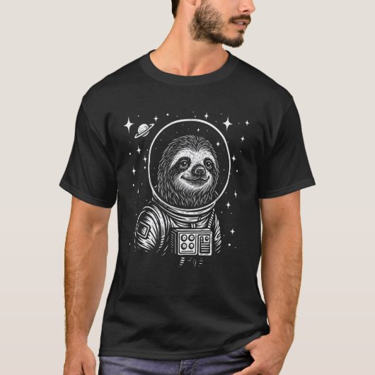 宇宙飛行士ナマケモノのスペースギャラクシー Tシャツ (正面)