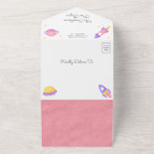 宇宙飛行士ネイビー・ベイビー・シャワー オールインワン招待状 (外側)