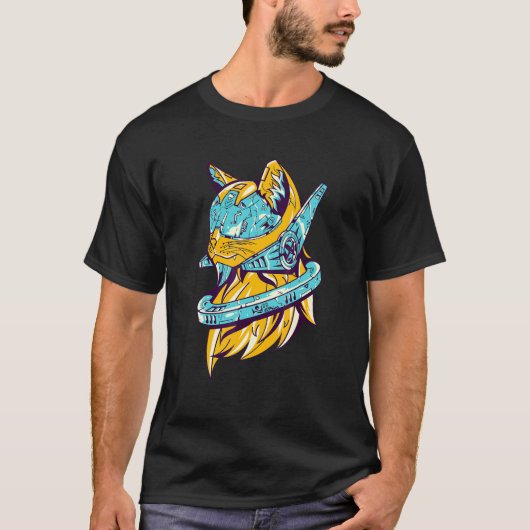 宇宙飛行士ネコ ねこ 宇宙 Tシャツ (正面)