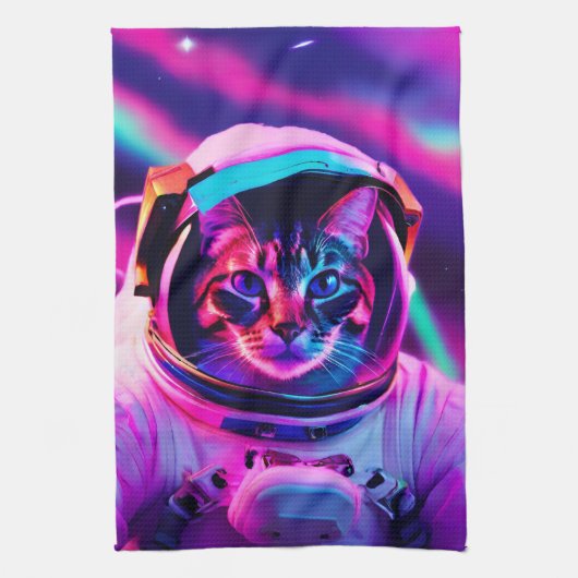宇宙飛行士ネコ キッチンタオル (縦)