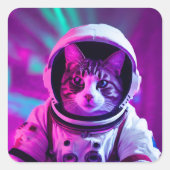 宇宙飛行士ネコ スクエアシール (正面)