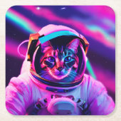 宇宙飛行士ネコ スクエアペーパーコースター (正面)