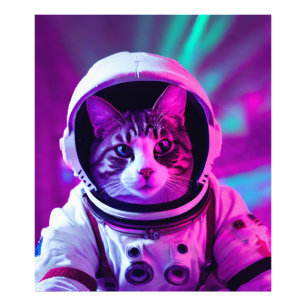 宇宙飛行士ネコ フォトプリント