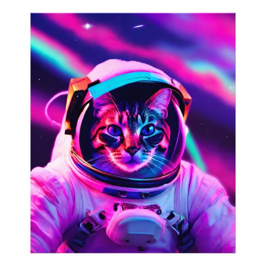 宇宙飛行士ネコ フォトプリント            (正面)