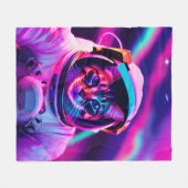 宇宙飛行士ネコ フリースブランケット (正面(横))