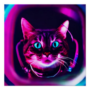 宇宙飛行士ネコ ポスター